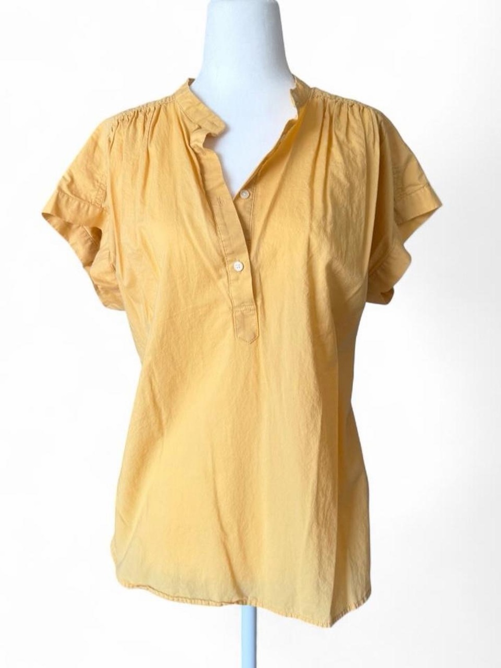 Women's Lightweight Yellow Split-Neck Top
